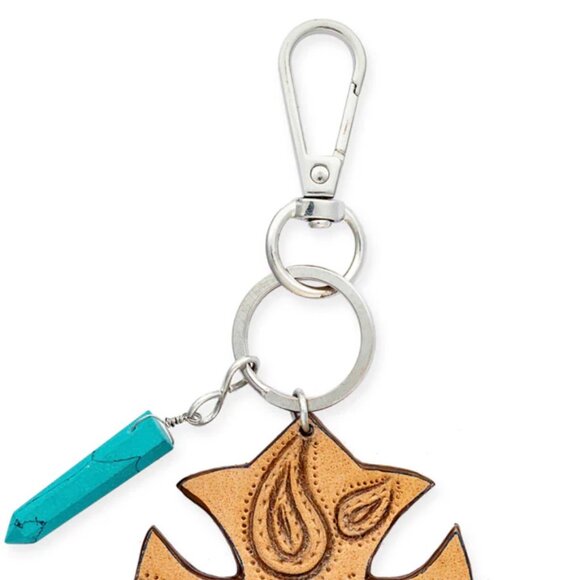 Myra Leather Cross "My Inner Faith" Bag Charm Key Fob - New - Picture 5 of 6